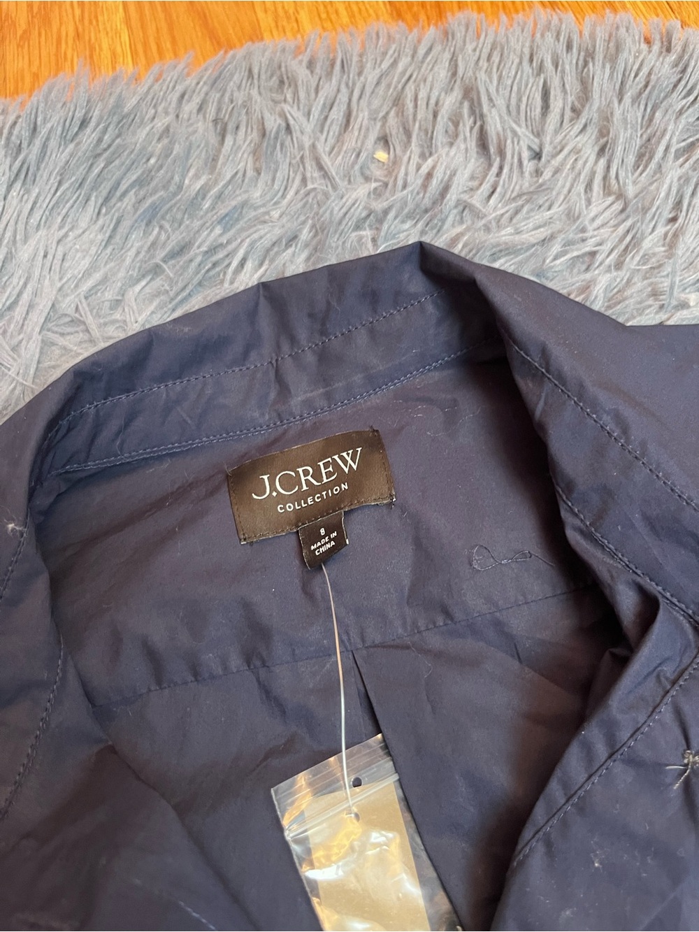 J.Crew Feather Trim Cotton Poplin Button Down Shirt Size 8 NWT - Picture 4 of 8